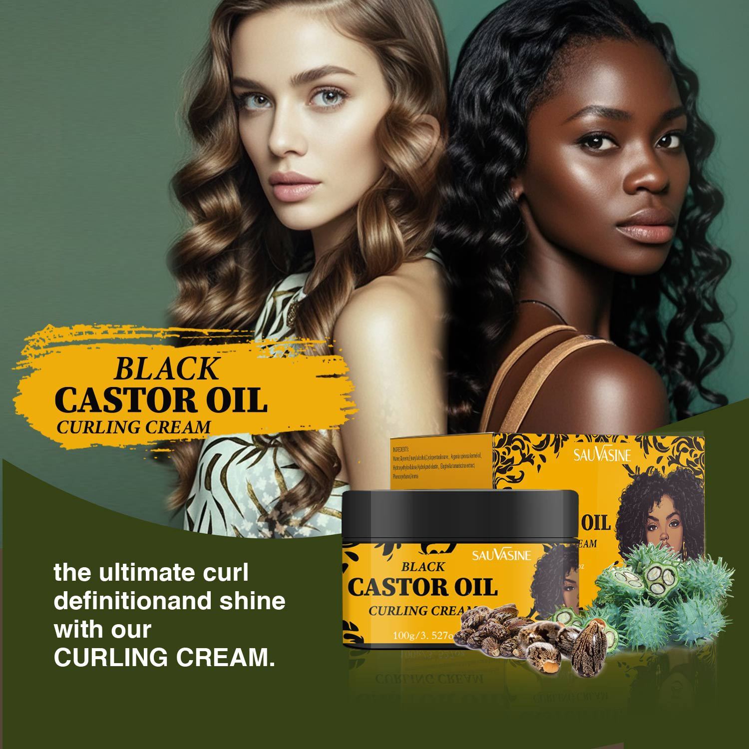Black Castor Oil Curly Hair Cream Care - Pumi J Wellness Co