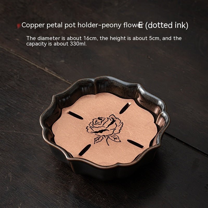 Celadon Vintage Brass Petal Tea Tray - Pumi J Wellness Co