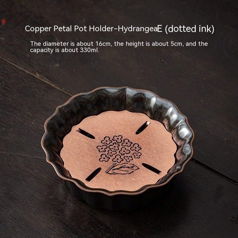 Celadon Vintage Brass Petal Tea Tray - Pumi J Wellness Co