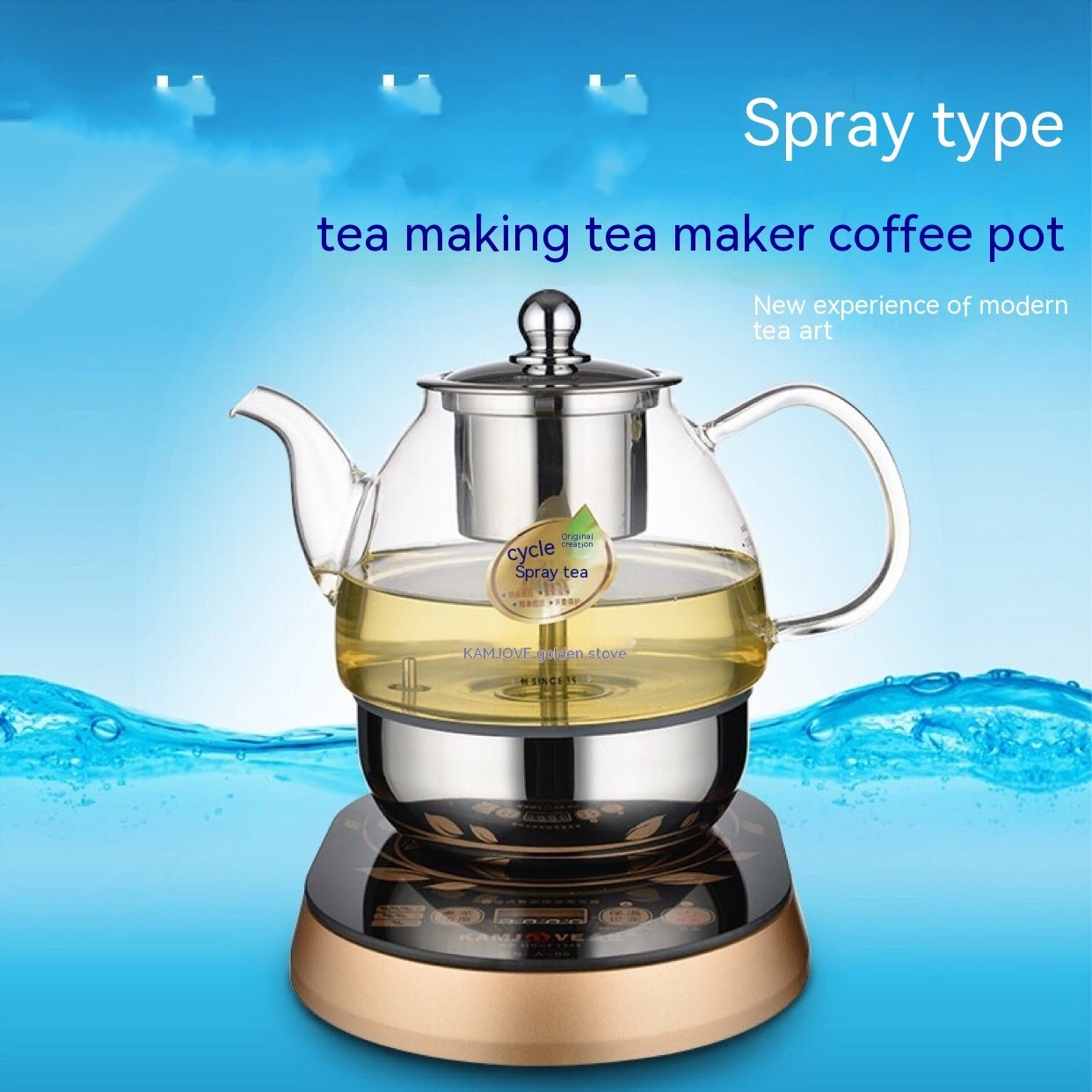 Glass Tea Maker Electric Steam Spray Tea Brewing Pot - Pumi J Wellness Co