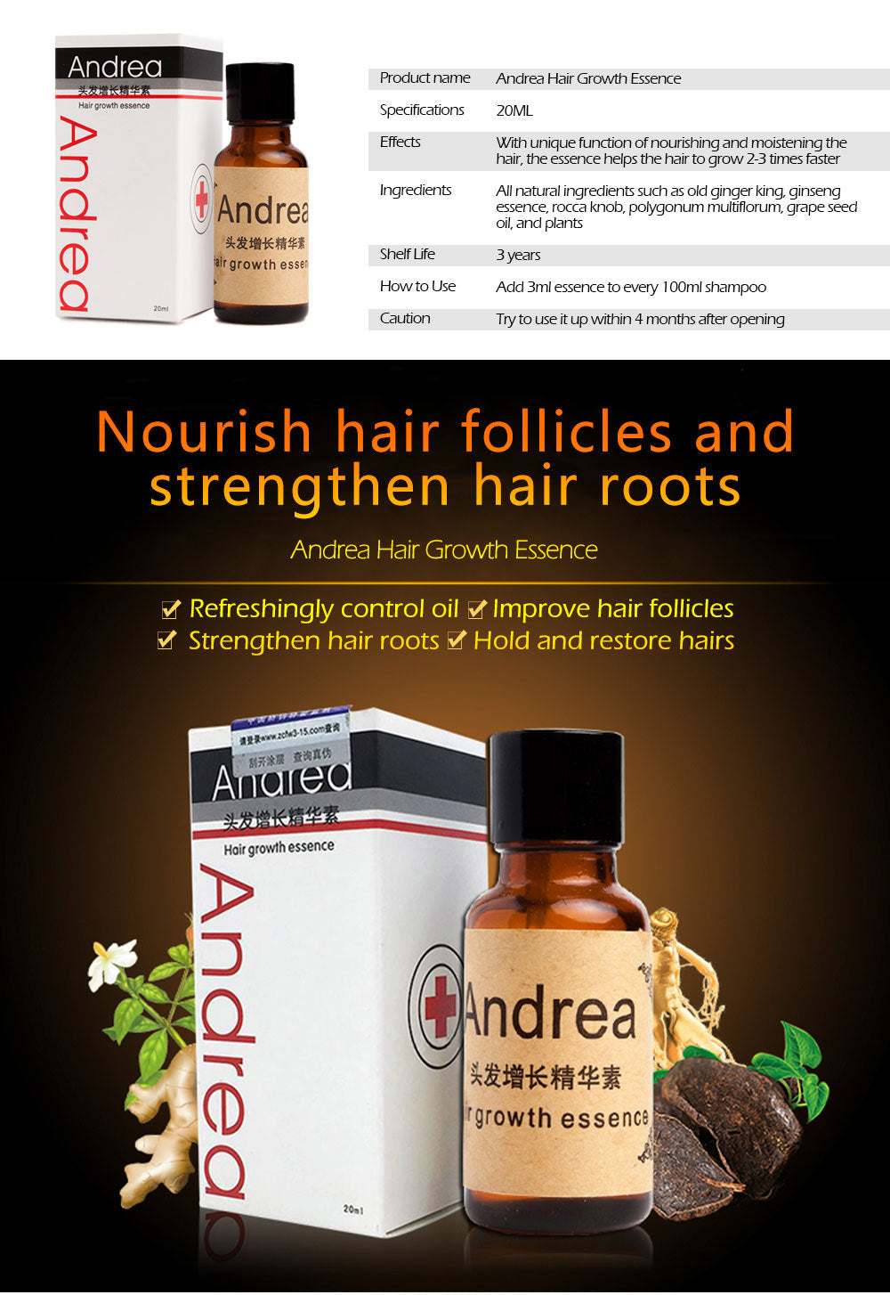 Hair Growth Anti Hair Loss Liquid 20ml Dense Hair Andrea Hairstyle - Pumi J Wellness Co