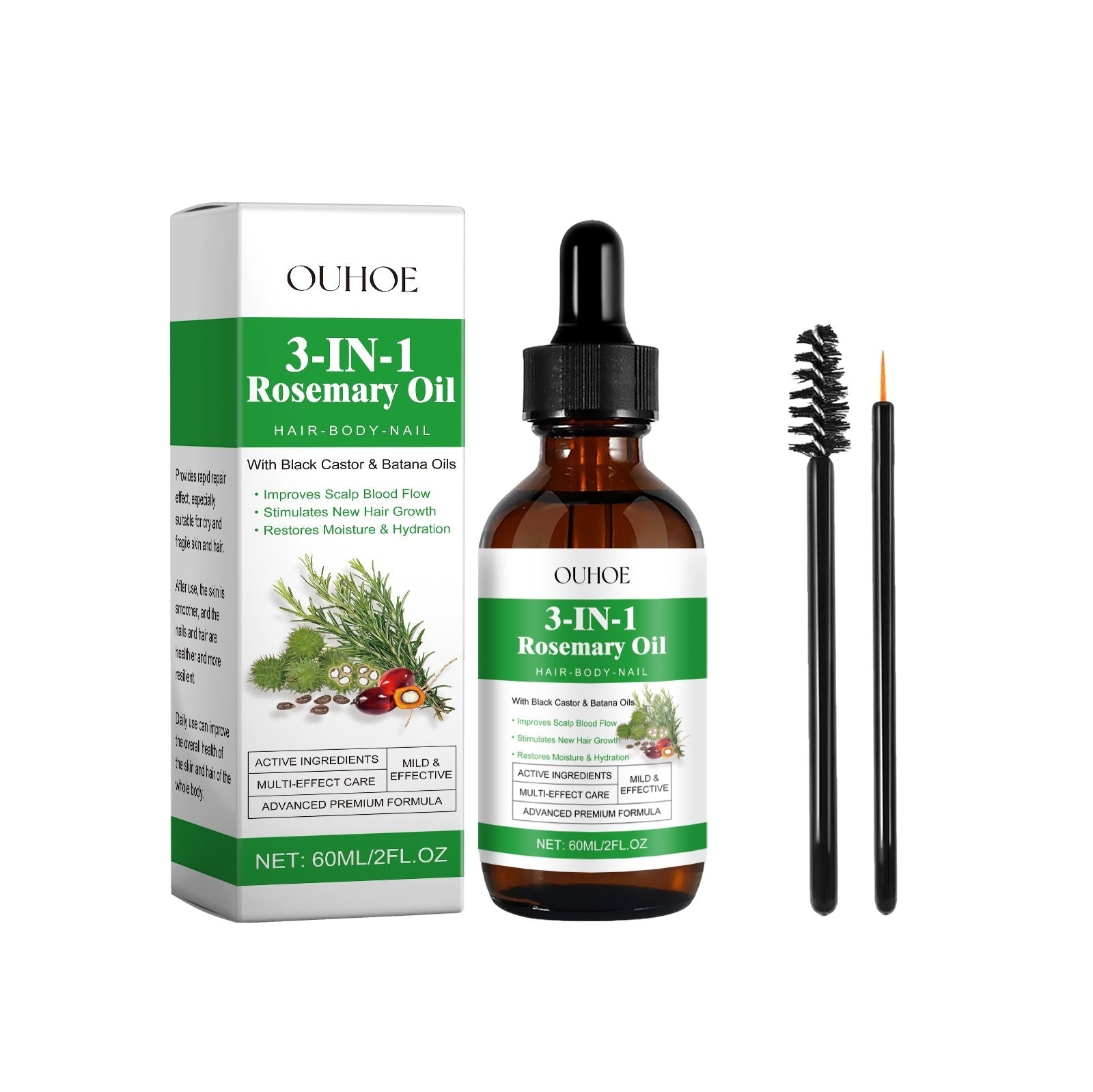 Black Castor & Batana Hair Growth Oil (60ml) - Pumi J Wellness Co