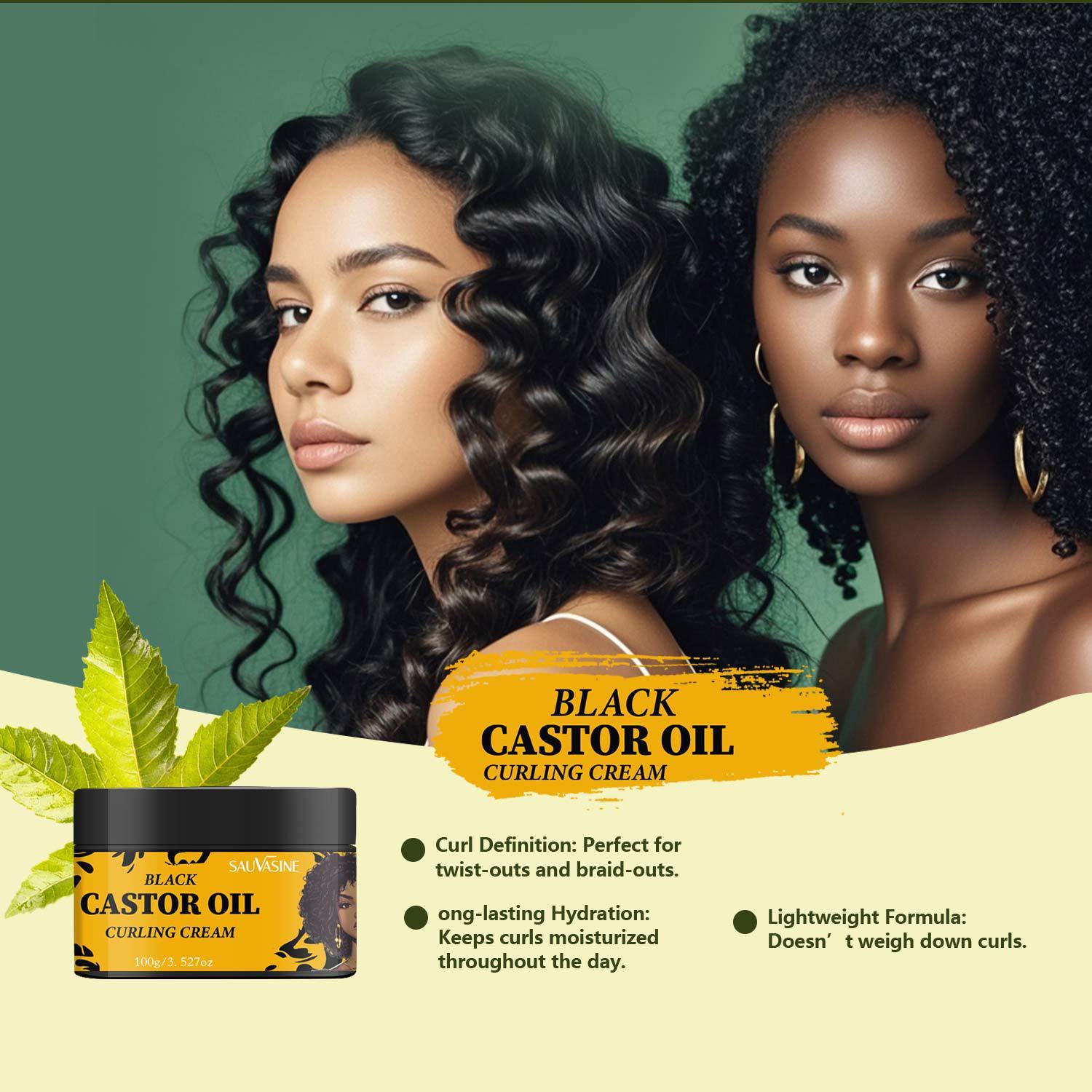 Black Castor Oil Curly Hair Cream Care - Pumi J Wellness Co