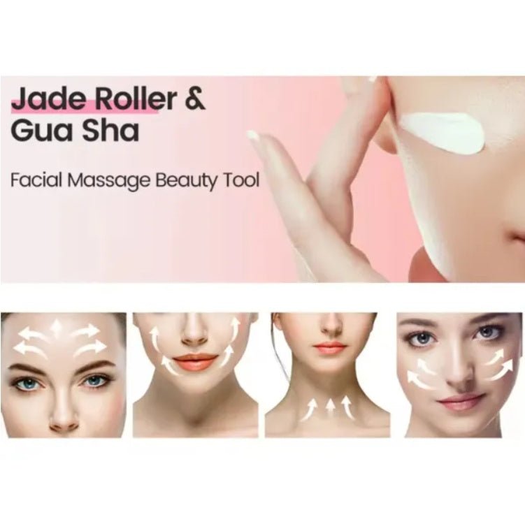 Gua Sha Board 2PCS Massage Stone For Facial Body Skincare Roller - Pumi J Wellness Co