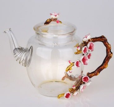 Heat - Resistant Crystal Glass Kung Fu Tea Black Tea Set Enamel Color Flower Tea Cup - Pumi J Wellness Co