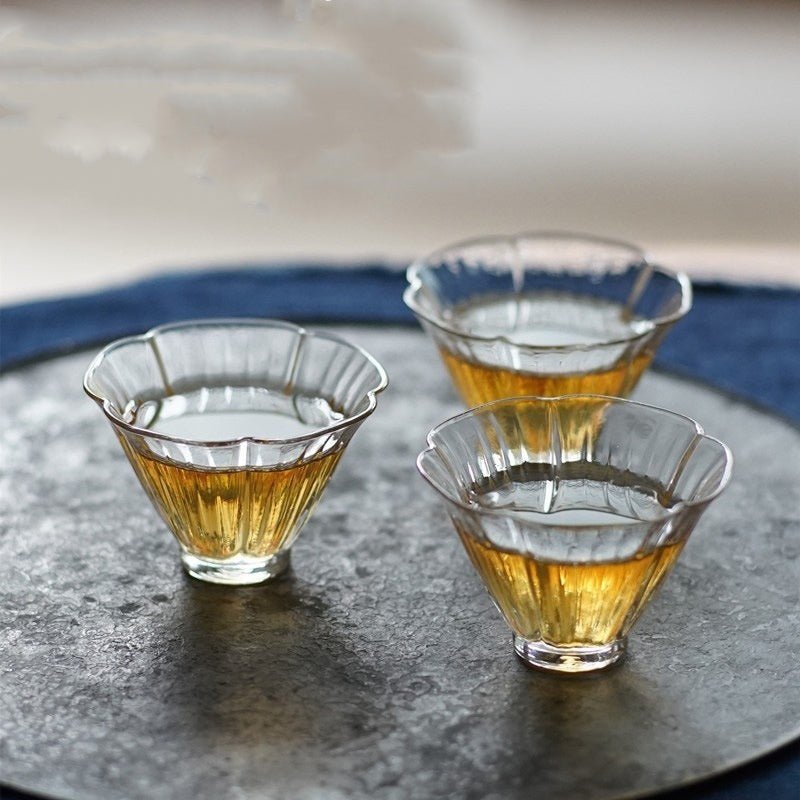 Kung Fu Tea Set Transparent Hibiscus Petal Cups - Pumi J Wellness Co