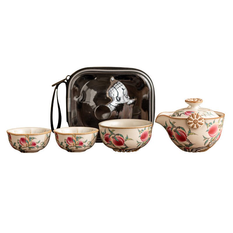 Ru Kiln Nine Peach Travel Tea Set - Pumi J Wellness Co