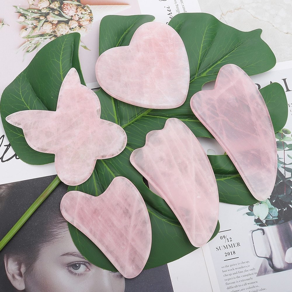 Whole Massage Gua Sha Tools Natural Rose Quartz Massage Stone - Pumi J Wellness Co